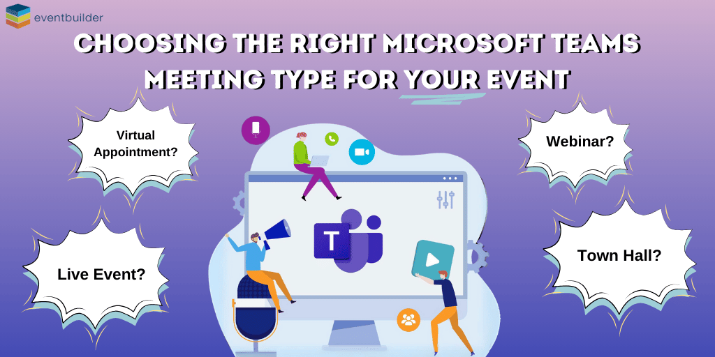 Graphic. Image text: Choosing the Right Microsoft Teams Meeting Type For Your Event.